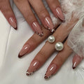 Press-on Nails - Moka Leopard Chic | French Chocolat & Imprimé Animalier🍫🐆